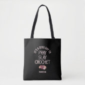 Custom PRAY SLAY CROCHET Christian Mom Crafter Tote Bag (Voorkant)