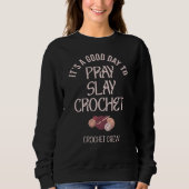 Custom PRAY SLAY CROCHET Trui (Voorkant)