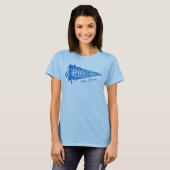 Custom Pre-K School Pennant Teacher Name Blue T-shirt (Voorkant volledig)