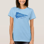 Custom Pre-K School Pennant Teacher Name Blue T-shirt (Voorkant)