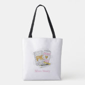 Custom Pre K Teacher White Notitieboek School Tote Bag (Achterkant)