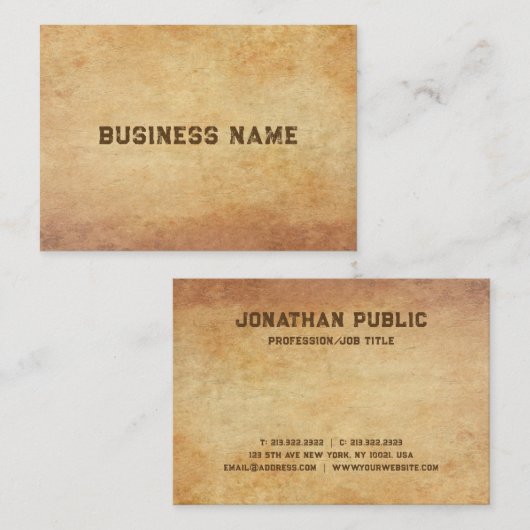 Custom Premium dikke luxe nostalgische oude papier Visitekaartje (Voorkant / Achterkant)