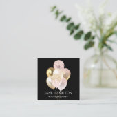 Custom Premium Elegant Zwart Vierkante Visitekaartje (Staand voorkant)