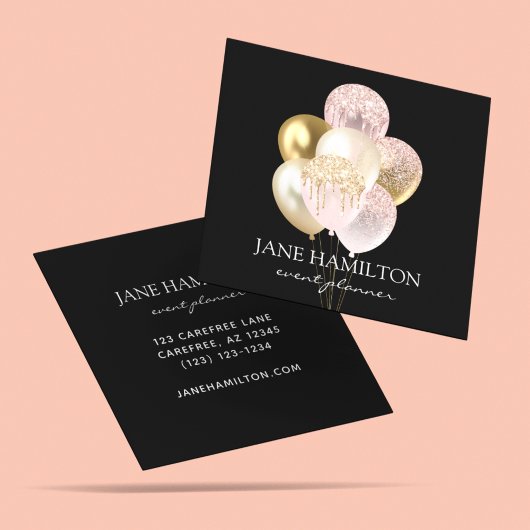 Custom Premium Elegant Zwart Vierkante Visitekaartje