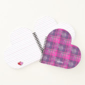Custom preppy roze paarse paard tartan hart notitieboek (Binnen)