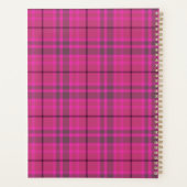 Custom preppy roze & paarse plaid tartan trendy planner (Achterkant)