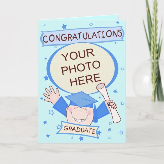 Custom Preschool / Kindergarten Boy Graduation Kaart (Voorkant)