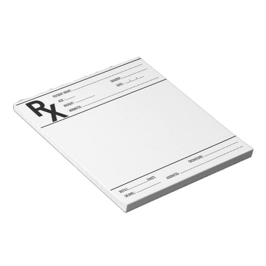 Custom Prescription Pad for Doctor Pharmacist Rx  Notitieblok (Schuin)