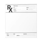 Custom Prescription Pad for Doctor Pharmacist Rx  Notitieblok (Voorkant)