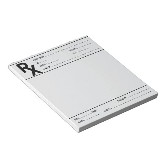 Custom Prescription Pad for Doctor Pharmacist Rx  Notitieblok (Schuin)