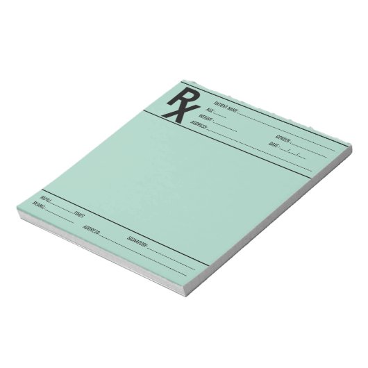 Custom Prescription Pad for Doctor Pharmacist Rx  Notitieblok (Linkerzijde)