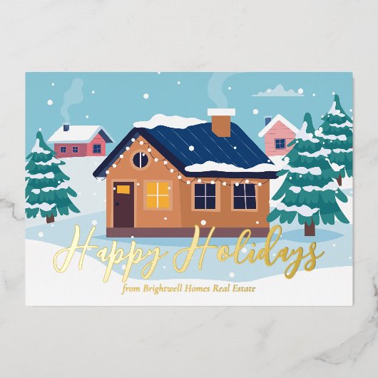 Custom Prettige feestdagen Real Estate Company Gol (Voorkant)