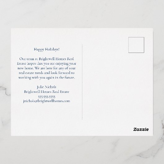 Custom Prettige feestdagen Real Estate Company Gol (Achterkant)