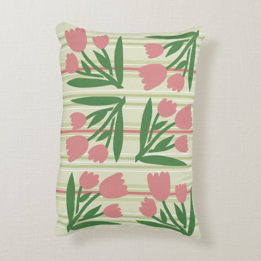 Custom pretty sage green with floral girly artwork accent kussen (Achterkant (Verticaal))