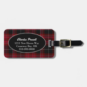 Custom Pride of Wales Tartan Pset Bagagelabel