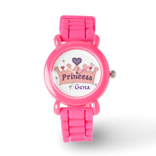 Custom Princess Glitter Watch Sjabloon Horloge (Voorkant)