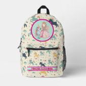 Custom Princess Unicorn Bedrukte Rugzak (Voorkant)