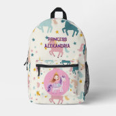 Custom Princess Unicorn Bedrukte Rugzak (Voorkant)