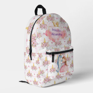Custom Princess Unicorn Roze Bedrukte Rugzak