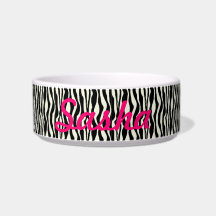 Custom Princess Zebra Print Food Dish