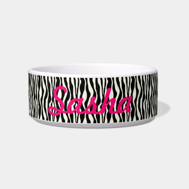 Custom Princess Zebra Print Food Dish Voerbakje (Rechts)