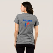 Custom Principal Grappige Superheld vrouwen Tri-Blend Shirt (Achterkant volledig)
