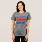 Custom Principal Grappige Superheld vrouwen Tri-Blend Shirt (Voorkant volledig)