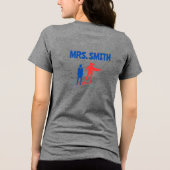 Custom Principal Grappige Superheld vrouwen Tri-Blend Shirt (Achterkant)