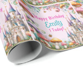 Custom Prinses Fairy Meisje Verjaardag Fairycore Cadeaupapier (Rol Hoek)
