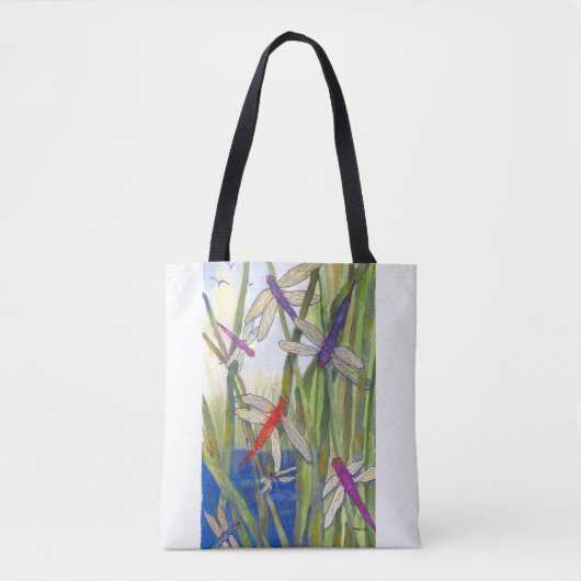 Custom Print Dragonflies Canvas tas (Voorkant)
