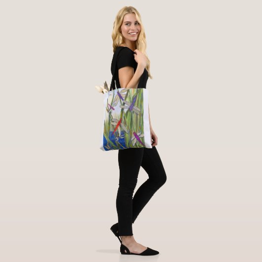 Custom Print Dragonflies Canvas tas (Op model)