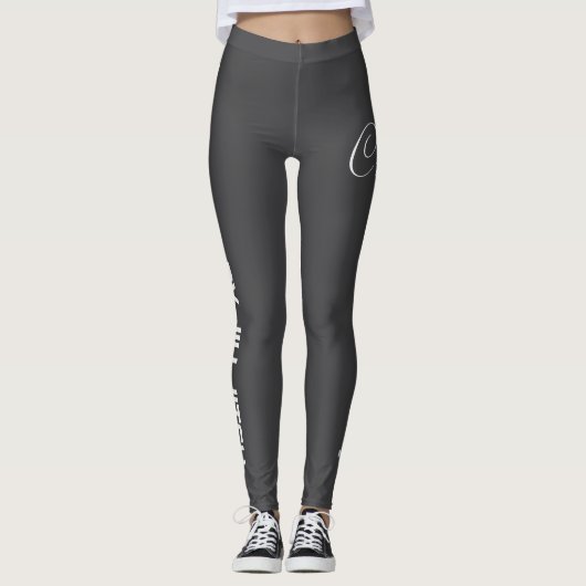 Custom Print Jiu Jitsu Crew Grey Spats Leggings (Voorkant)