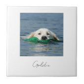 Custom print personalized ceramic dog photo tegeltje (Voorkant)