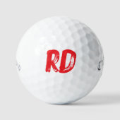Custom print red paint initials Callaway Golfballen (Voorkant)
