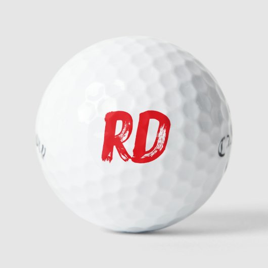 Custom print red paint initials Callaway Golfballen (Voorkant)