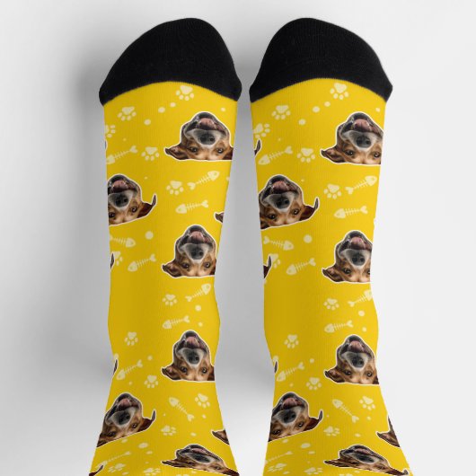 Custom Print Uw Foto Pet Face Sokken Personalisere (Top)