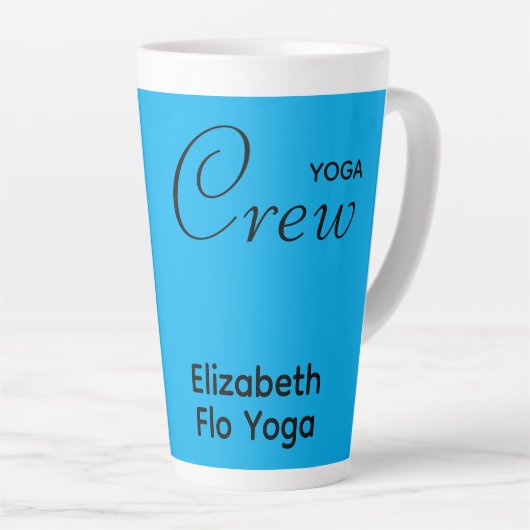 Custom Print Yoga Crew Azure Blue Latte Mok (Rechterhoek)