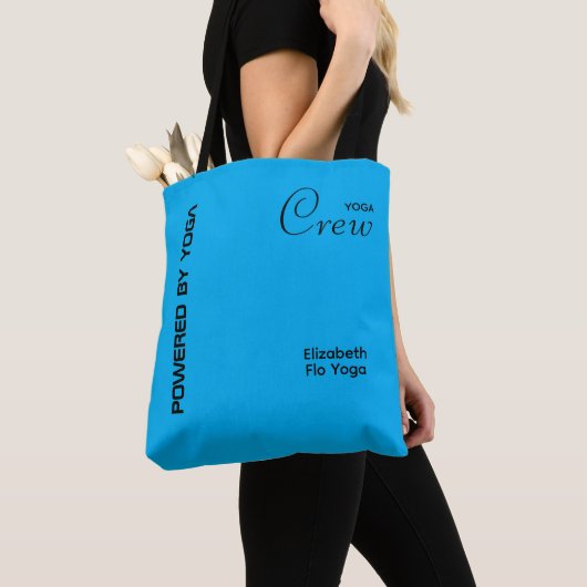 Custom Print Yoga Crew Azure Blue Tote Bag (Dichtbij)
