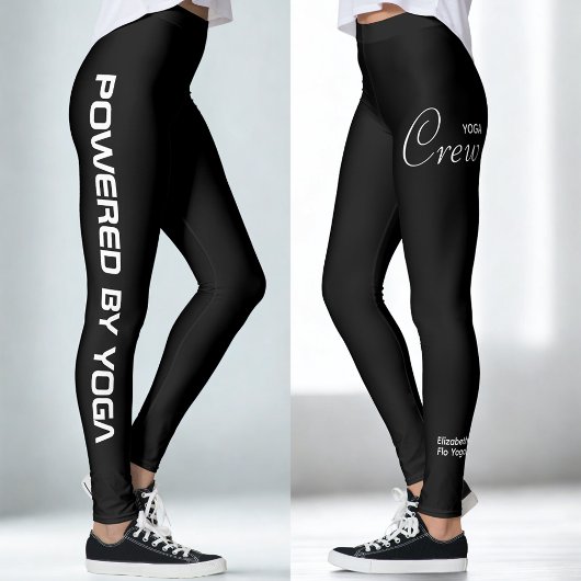 Custom Print Yoga Crew Black Leggings