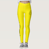 Custom Print Yoga Crew Bright Yellow Leggings (Voorkant)