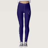 Custom Print Yoga Crew Dark Blue Leggings (Voorkant)