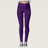 Custom Print Yoga Crew Dark Purple Leggings (Voorkant)