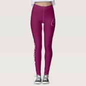Custom Print Yoga Crew Dark Wine Leggings (Voorkant)