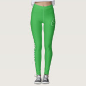 Custom Print Yoga Crew Kelly Green Leggings (Voorkant)