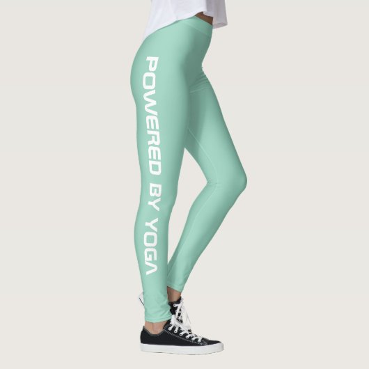 Custom Print Yoga Crew Light Teal Leggings (Rechts)