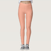Custom Print Yoga Crew Peach Leggings (Voorkant)