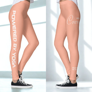 Custom Print Yoga Crew Peach Leggings
