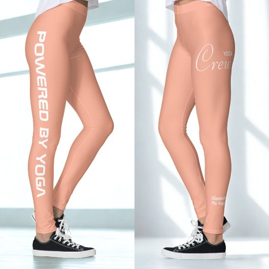 Custom Print Yoga Crew Peach Leggings