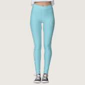 Custom Print Yoga Crew Robin Egg Blue Leggings (Voorkant)