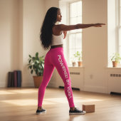 Custom Print Yoga Crew Vibrant Pink Leggings